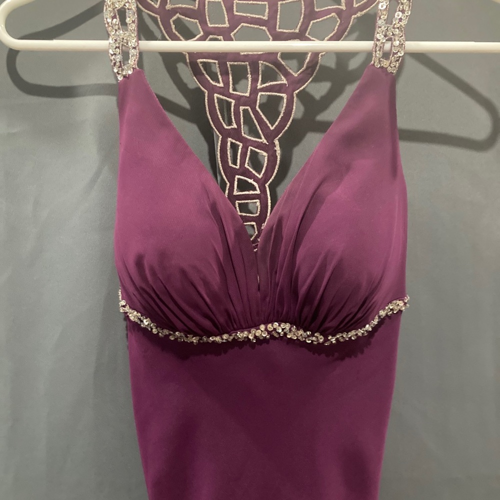 Rhinestone Strap Dress Evening Party Gown